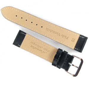 Curea Ceas Premium Black Stealth – Piele Autentică, Profil Slim (2mm) - Img 2