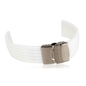 Curea ceas silicon alba inchidere deployant 20mm 22mm WZ1598