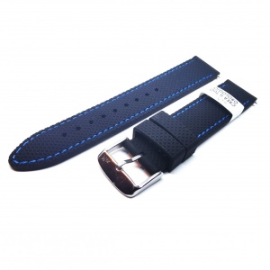 Curea ceas silicon - Morellato Crea Il Tuo Orologio - Culoare Neagra, Cusatura Albastra - 20mm, 22mm, 24mm - A01X5275187865CR - Img 3