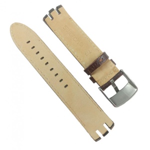 Curea Ceas Swatch 20mm Piele Naturala Maro WZ2107 - Img 4