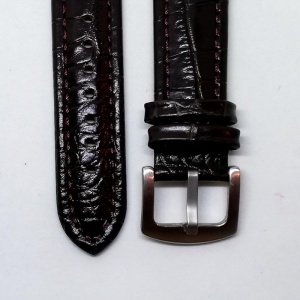 Curea ceas XL piele maro cu imprimeu 20mm 22mm 24mm WZ939 - Img 4