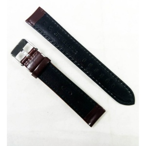 Curea Ceas XL Piele Naturala Maro Cusatura Alba 20mm 24mm WZ2310 - Img 2