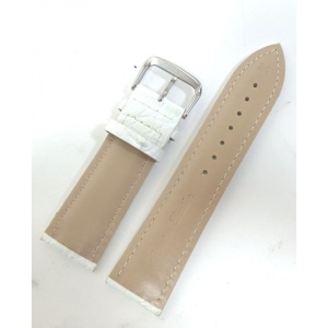 Curea de Ceas Albă cu Imprimeu – Piele Naturală | 12-24mm - Img 2