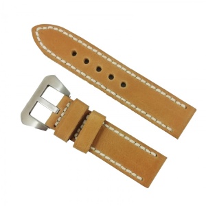 Curea de ceas din piele naturala Crem - 24 mm WZ2864 - Img 1