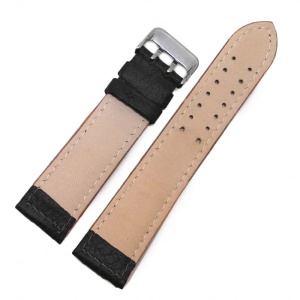 Curea de ceas din Piele Naturala - Culoare Neagra - Catarama dubla - 22mm - WZ3988 - Img 2