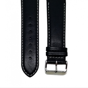 Curea de ceas din piele naturala neagra - 24mm - C2955 - Img 2