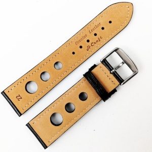 Curea de ceas din piele naturala neagra Carbon - 22mm WZ1992 N - Img 2