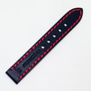 Curea de ceas din piele naturala neagra, cusatura rosie - 18mm, 20mm, 22mm, 24mm - C3031 - Img 4