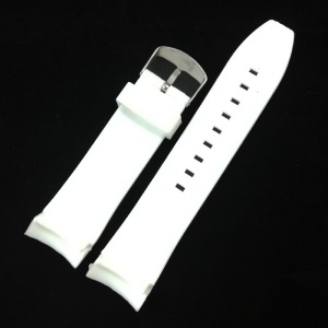 Curea de ceas din Silicon - Culoare Alba - Capete Curbate - 24mm - WZ3942 - Img 2