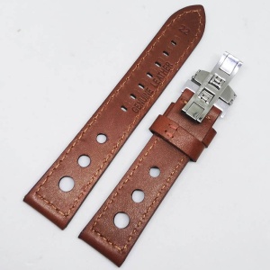 Curea de ceas maro din piele naturala 20mm 22mm 24mm WZ4154D - Img 3