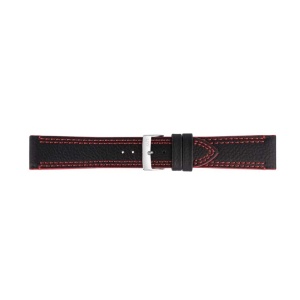 Curea de ceas Neagra cu cusatura rosie Morellato Futnet Genuine Leather 22mm
