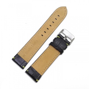 Curea de ceas neagra cu imprimeu 20mm 22mm - Img 4