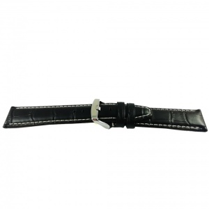 Curea de ceas Neagra din piele naturala - 18mm, 20mm, 22mm - WZ3392 - Img 3