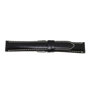 Curea de ceas Neagra din piele naturala - 18mm, 20mm - WZ3553 - Img 2