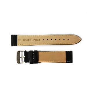 Curea de ceas Neagra din piele naturala 20mm 22mm GR1458 - Img 3