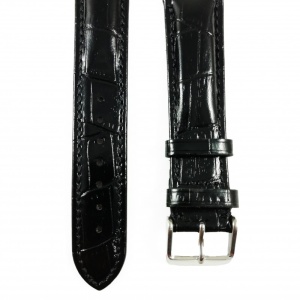 Curea de ceas Neagra din piele naturala - 20mm, 22mm - WZ3417 - Img 2