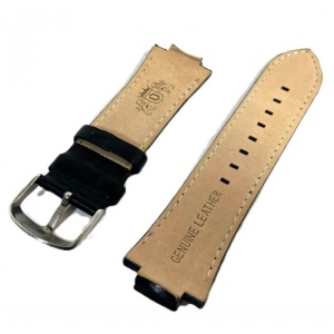 Curea de ceas neagra Orient din Piele Naturala - 25mm x 14mm - WZ5273 - Img 2