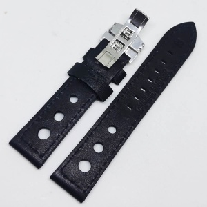 Curea de ceas Peyton Neagra din piele naturala cu gaurele 20mm, 22mm, 24mm - WZ4220D - Img 3