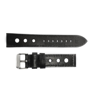 Curea de ceas Peyton Neagra din piele naturala cu gaurele 20mm, 22mm, 24mm - WZ4220 - Img 3