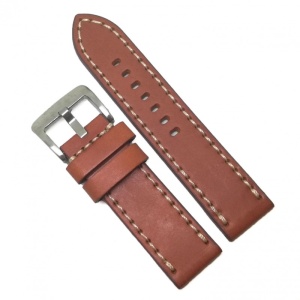 Curea de Ceas Robusta Tech Swiss – Maro cu Cusătură Albă – 24 mm – Grosime 5 mm – Piele Naturală - Img 1