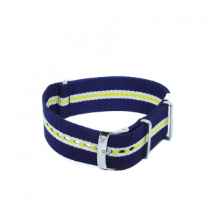 Curea Morellato tip NATO - Band Nastro Cannete - Culoare Albastru, Alb, Galben -18mm / 20mm / 22mm - A01U3972A74803CR - Img 3
