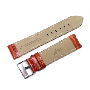Curea pentru ceas din piele naturala anti-alergica Maro - 22mm 24mm - 04H22 - Img 5