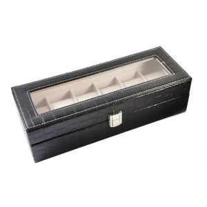 Cutie pentru 6 ceasuri din piele ecologica Neagra / Albastra / Maro / Crem CF-E24