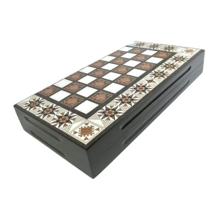 Joc 2 în 1 – Table și Șah din Lemn – Dimensiuni 49 x 25 x 7,5 cm – Piese Table din Acril, Piese - Img 4