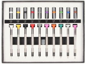 Set 10 Șurubelnițe de Precizie Tyenaza – 0.6-2.0 mm – 10 Lame de Rezervă – Pentru Ceasornicărie, Bijuterii, Electronică