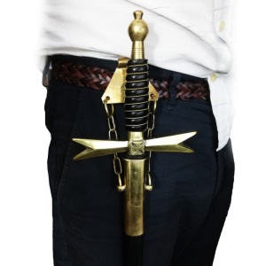 Spadă de Cavaler Templier cu Teacă – Ediție Ceremonială Gold & Black – Oțel Inoxidabil - Img 4