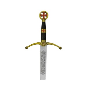 Spadă de Cruciat – Oțel Inoxidabil 103 cm – Made in Spain – Piesă de Colecție - Img 2