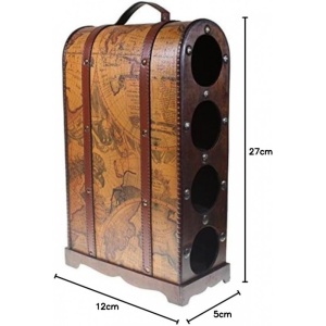 Suport de Vin din Lemn Decorat – Capacitate 6 Sticle WZ1674 - Img 3