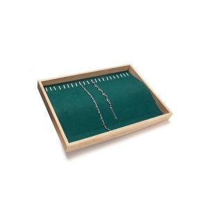 Tava Expunere Lantisoare Bratari 20 Spatii Catifea Verde Inchis TEX4720 - Img 2