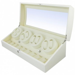 Watch Winder 8 + 9 Spatii Alb Piano Dispozitiv Intoarcere Ceasuri Automatice WW89W