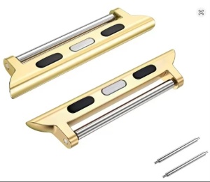 Adaptor Conector pentru Apple Watch – Oțel Inoxidabil Auriu – 38-49 mm – Pentru Curele 14/20/22 mm – Personalizare iWatch - Img 1