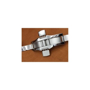 Bratara ceas otel inoxidabil 22mm capete curbate bicolora WZ1756 - Img 3