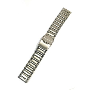 Bratara de ceas Argintie cu butoane laterale si siguranta 22mm MT4762 - Img 4