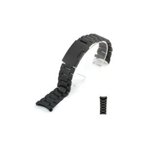 Brățară de Ceas din Oțel Inoxidabil, Culoare Neagră, Capete Curbate - 18, 20, 22, 24 mm