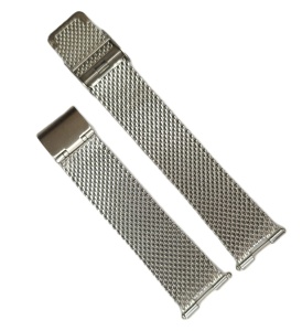 Brățară Metalică Aurie / Argintie – Centered Notched Strap – 20 mm exterior / 9 mm crestătură – Pentru ceasuri cu urechiușe speciale - Img 3