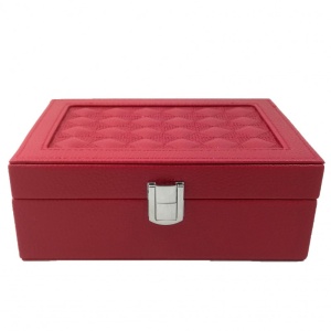 Caseta Bijuterii Piele Ecologica Neagra / Rosie Giulietta WZ1230 - Img 3