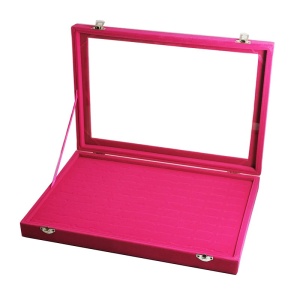 Casetă de prezentare pentru inele - 100 spații - Culoare Fuchsia - Img 3