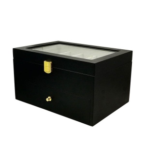 Caseta Depozitare Ceasuri 20 Spatii Neagra din Lemn CDL024 - Img 4