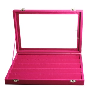Caseta Fuchsia cu geam pentru prezentare pandantive - Img 3