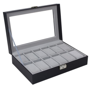 Caseta pentru 12 ceasuri Black Carbon - WZ3448 - Img 5