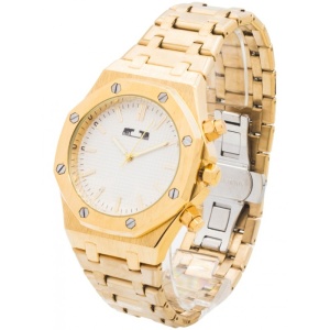 Ceas Bărbătesc Matteo Ferari Gold & Black – Octogonal 52 mm – Carcasă și Brățară Aurie – Cadran Negru – MF169C-BG - Img 3