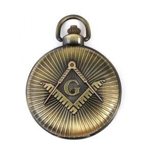 Ceas de Buzunar Masonic de Mari Dimensiuni – 55 mm – Bronz – Cadran 43 mm