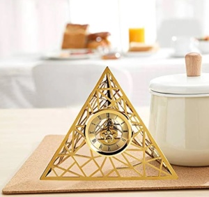 Ceas de Masă Piramidal din Metal – Design Modern și Sofisticat - Img 2