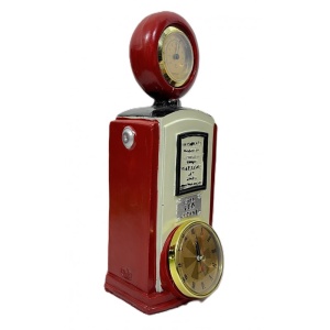 Ceas Retro cu Termometru – Design Pompă de Benzină Vintage (USA) Wz3840 - Img 3