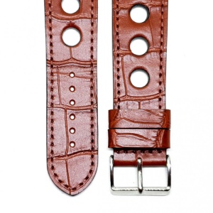 Curea Ceas „Fleurus Prestige” – Piele Naturală de Vițel, Maro Cognac (20mm - 24mm) - Img 4