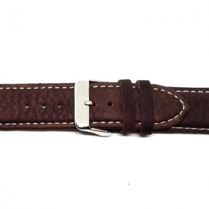 Curea Ceas „Maximus Espresso XL” 7K25 – Piele Maro Închis cu Cusătură Albă (20mm - 22mm) - Img 2